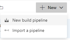 Azure DevOps menu - New build pipeline
