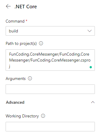 Azure DevOps - task settings