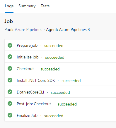 Azure DevOps - pipeline result