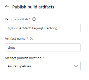 Azure DevOps - Publish build artifacts