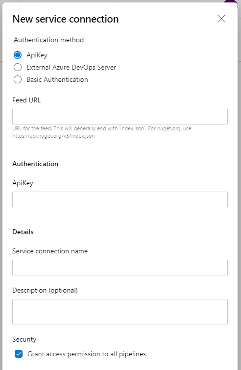 Azure DevOps - new service connection