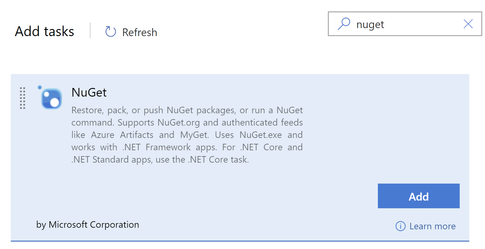 Azure DevOps - nuget task